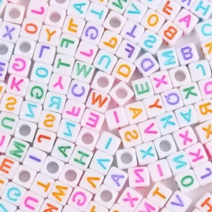 Half Kg 5mm Square Alphabet Letter Beads
