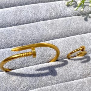 STAINLESS STEEL 316L NAIL CARTIER BANGLE WITH RING WITH STAMP.600 each