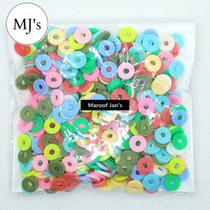 Half kg 6mm Round Multicolor Stackable Soft Lightweight Clay Beads For Jewelry Making